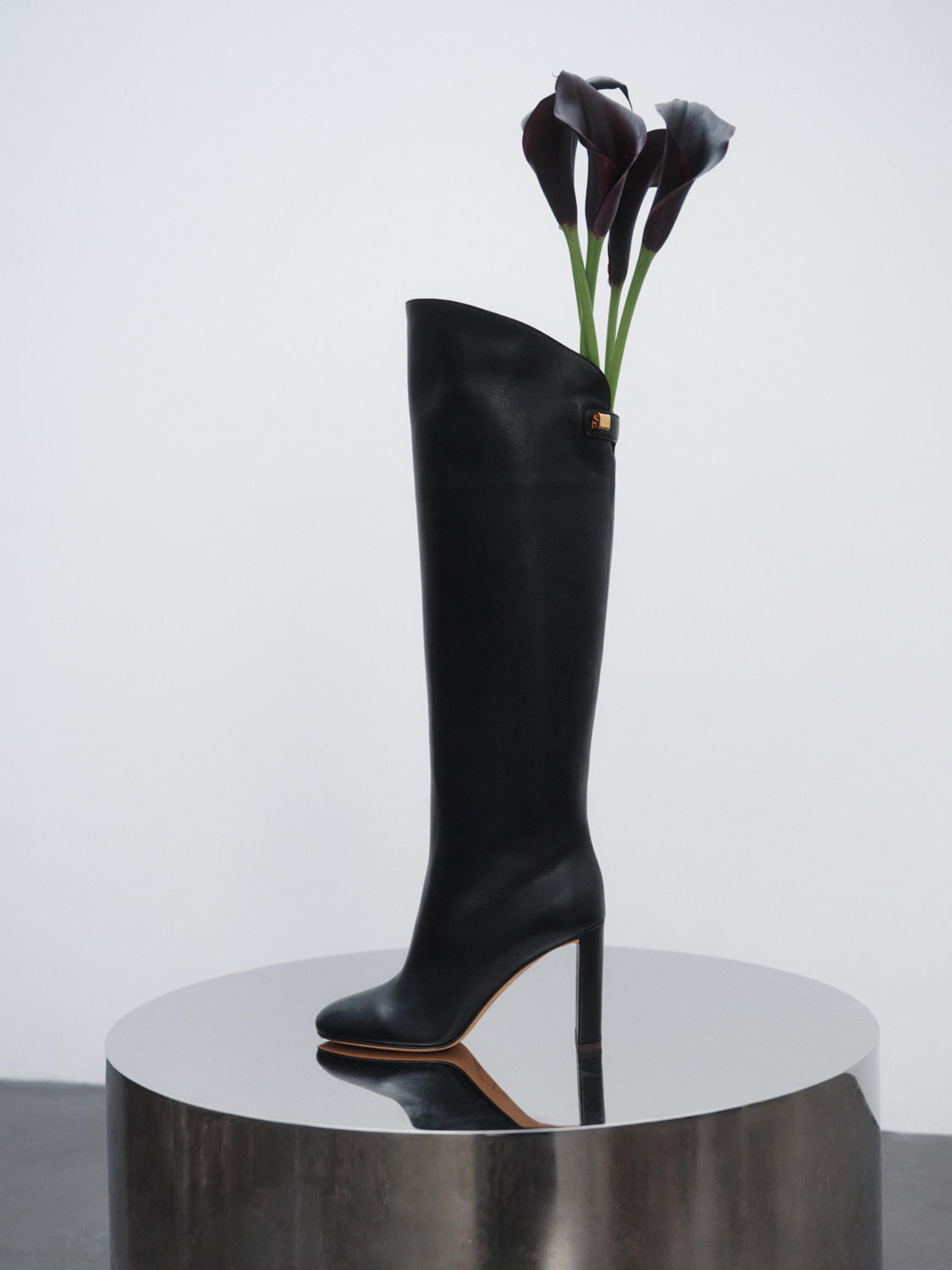Adriana high-heel Nappa black leather boots - Maison Skorpios by Adriana Abascal