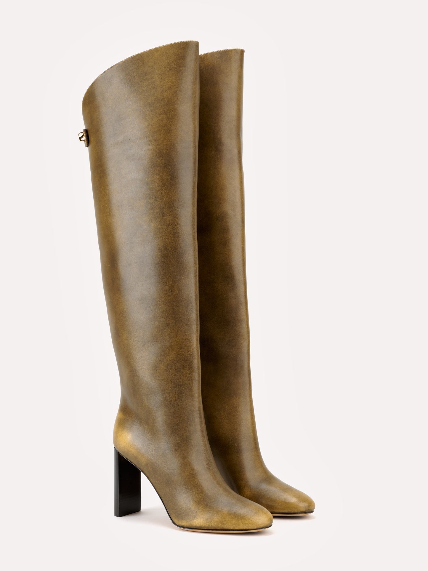 Adriana high-heel piper Golden Brown leather boots - Maison Skorpios by Adriana Abascal