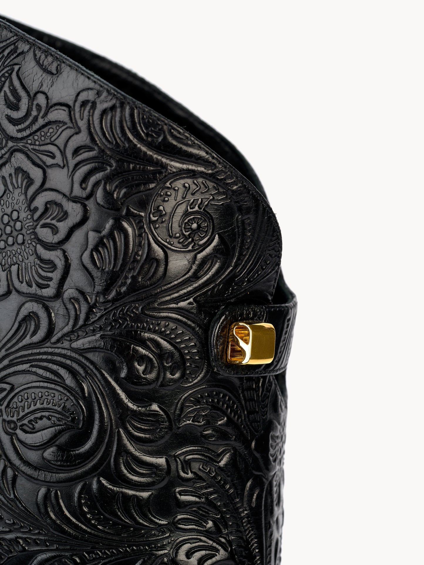 Luxury floral embossed leather boots by adriana abascal Emanuele filiberto