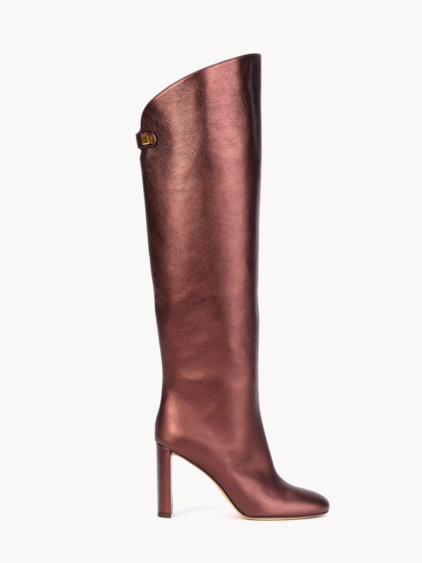 Brown metallic boots by adriana abascal Emanuele filiberto