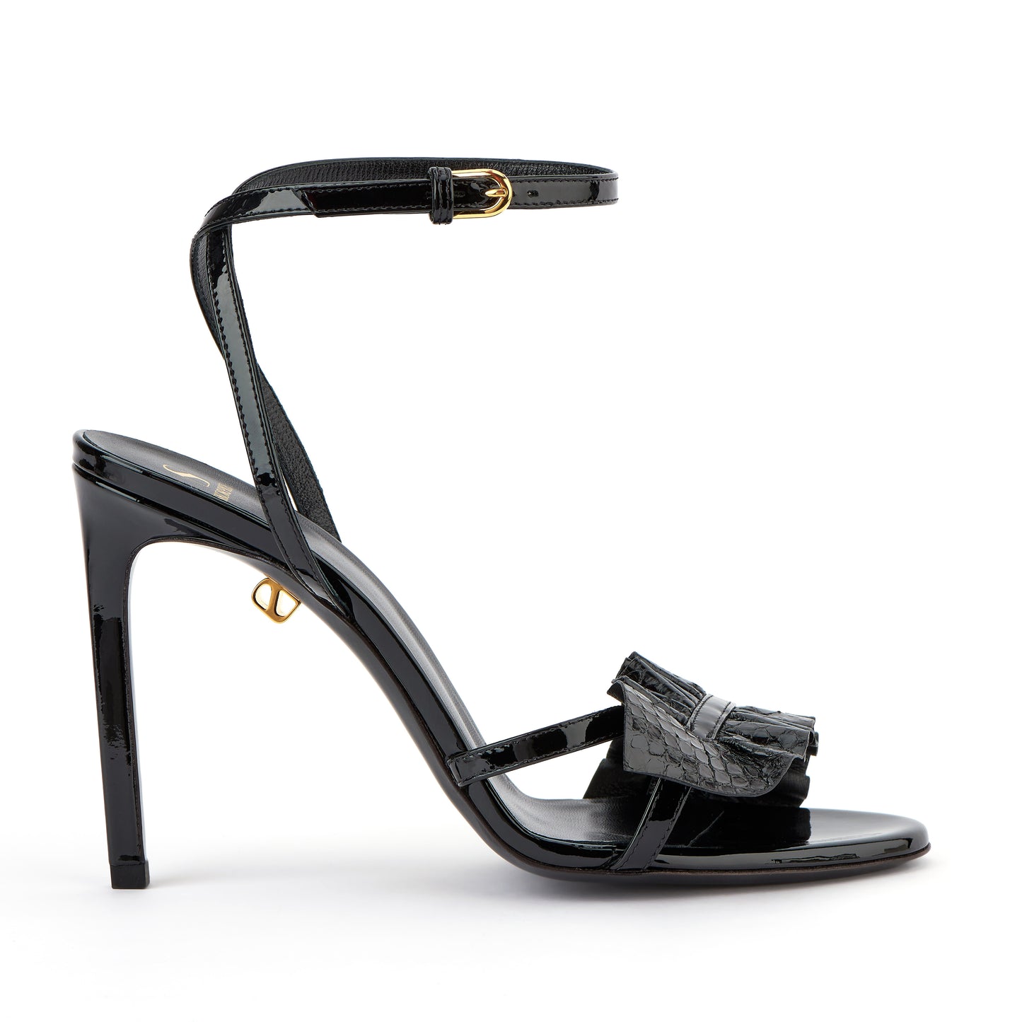 Almudena high-heel black Ayers leather sandals - Maison Skorpios by Adriana Abascal