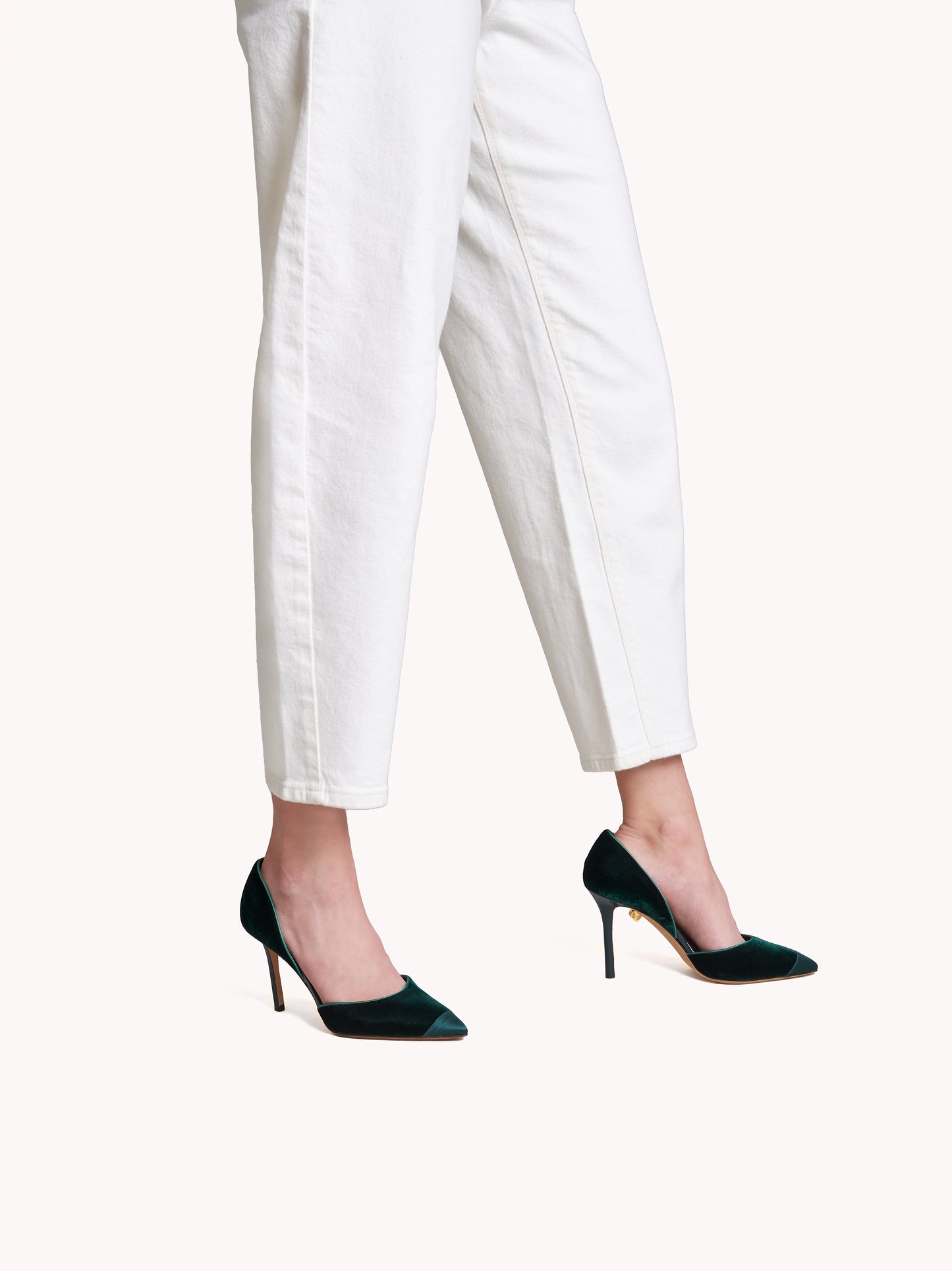Nieves high-heel velvet green stilettos - Maison Skorpios by Adriana Abascal