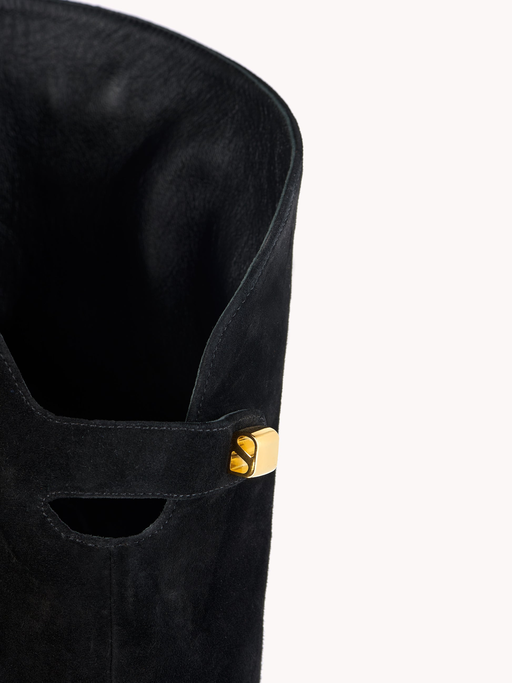 designer flat thigh high boots with elegant black suede leather maison skorpios by adriana abascal emanuele filiberto