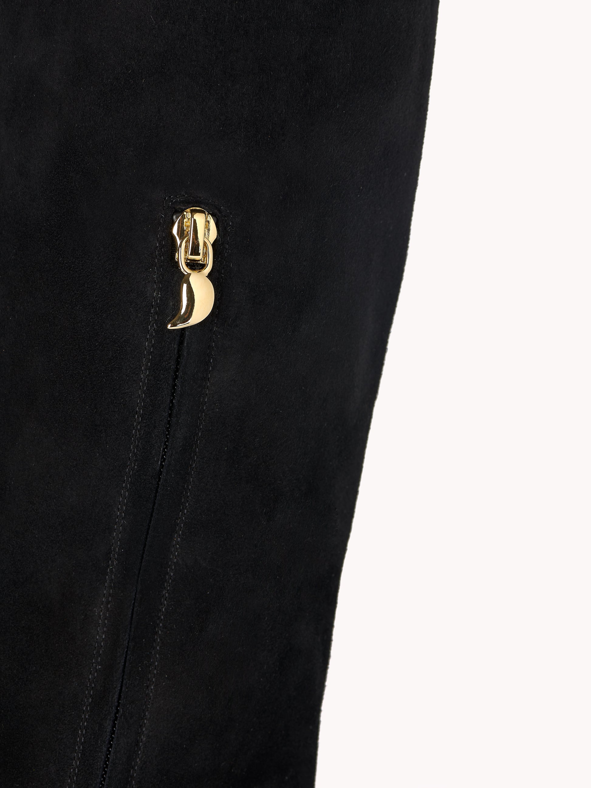 elegant and original black suede thigh high flat boots maison skorpios by adriana abascal emanuele filiberto