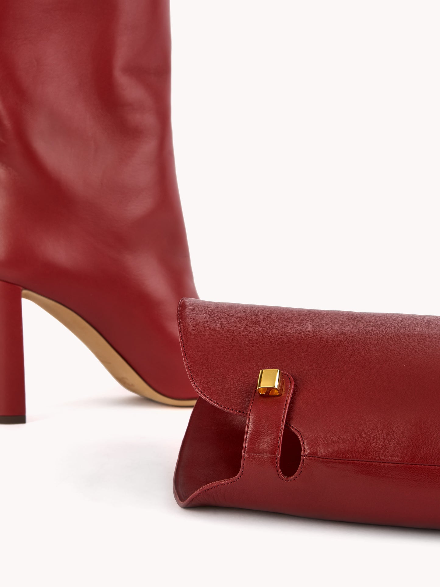 designer red boots with high heel and nappa leather maison skorpios by adriana abascal emanuele filiberto di Savoia
