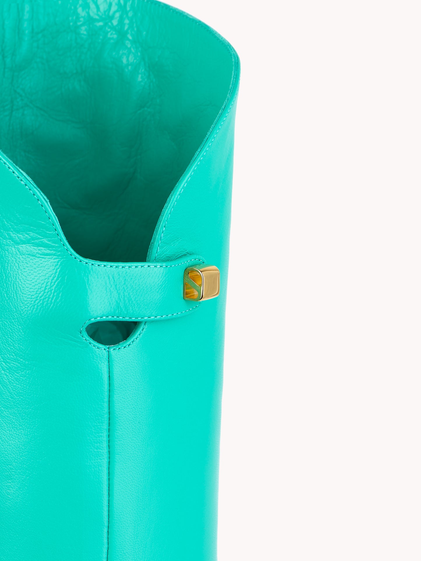 luxury boots with mid heels in turquoise nappa leather maison skorpios by adriana abascal emanuele filiberto