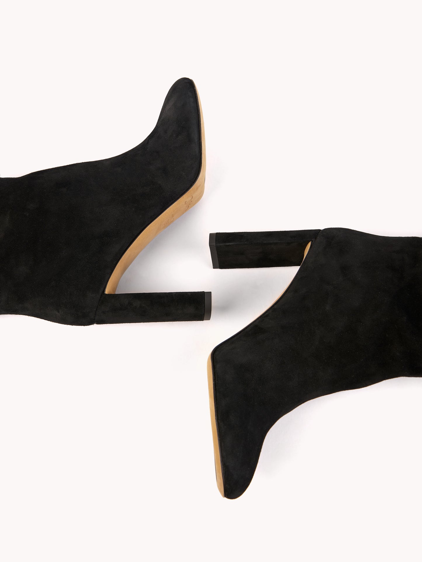 chic thigh high boots in black suede leather with high heel maison skorpios by adriana abascal emanuele filiberto
