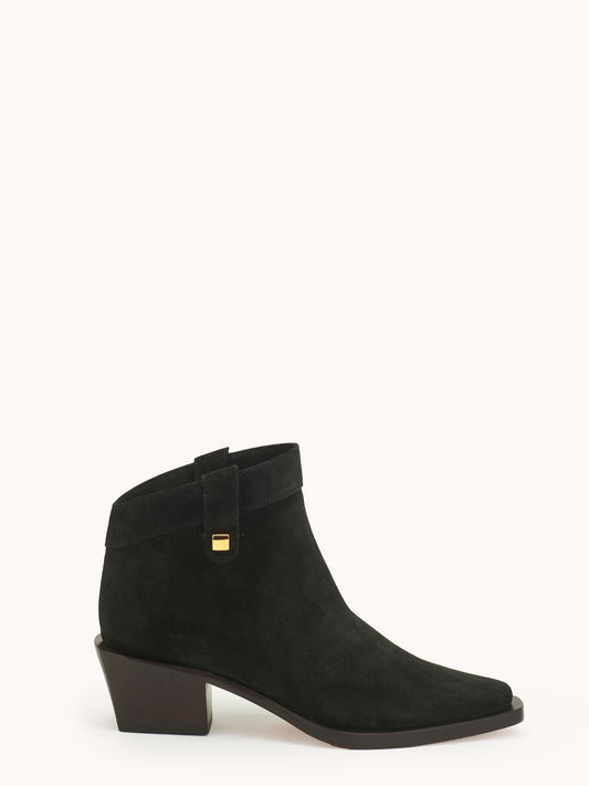 Stivali western casual Alexandra in camoscio nero - Maison Skorpios di Adriana Abascal