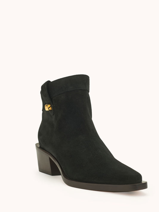 Stivali western casual Alexandra in camoscio nero - Maison Skorpios di Adriana Abascal