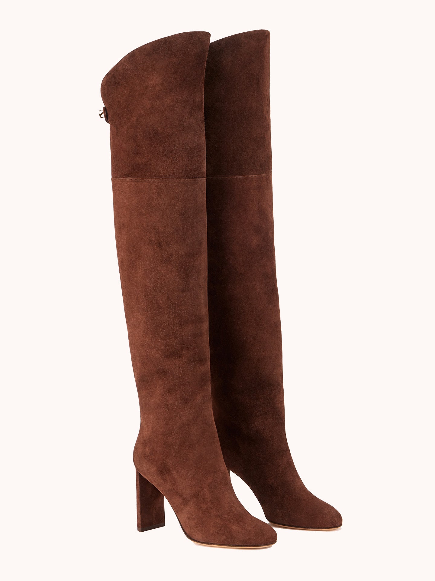 Luxury suede brown thigh high boots Marylin Maison Skorpios