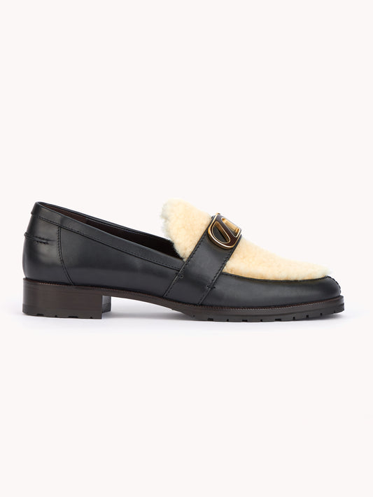 sheepskin black leather loafers maison skorpios by adriana abascal emanuele filiberto