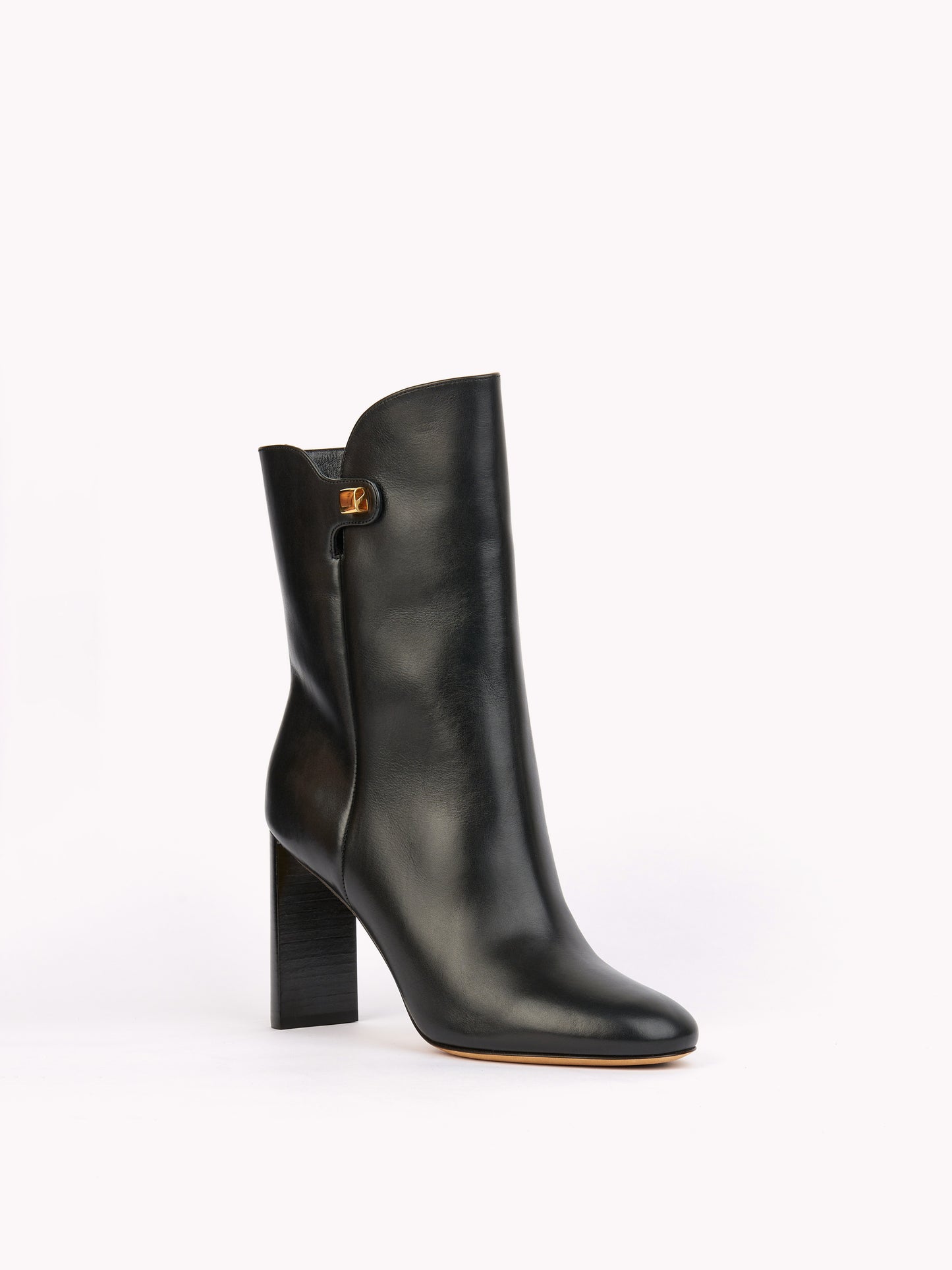 high heels black leather ankle boots skorpios