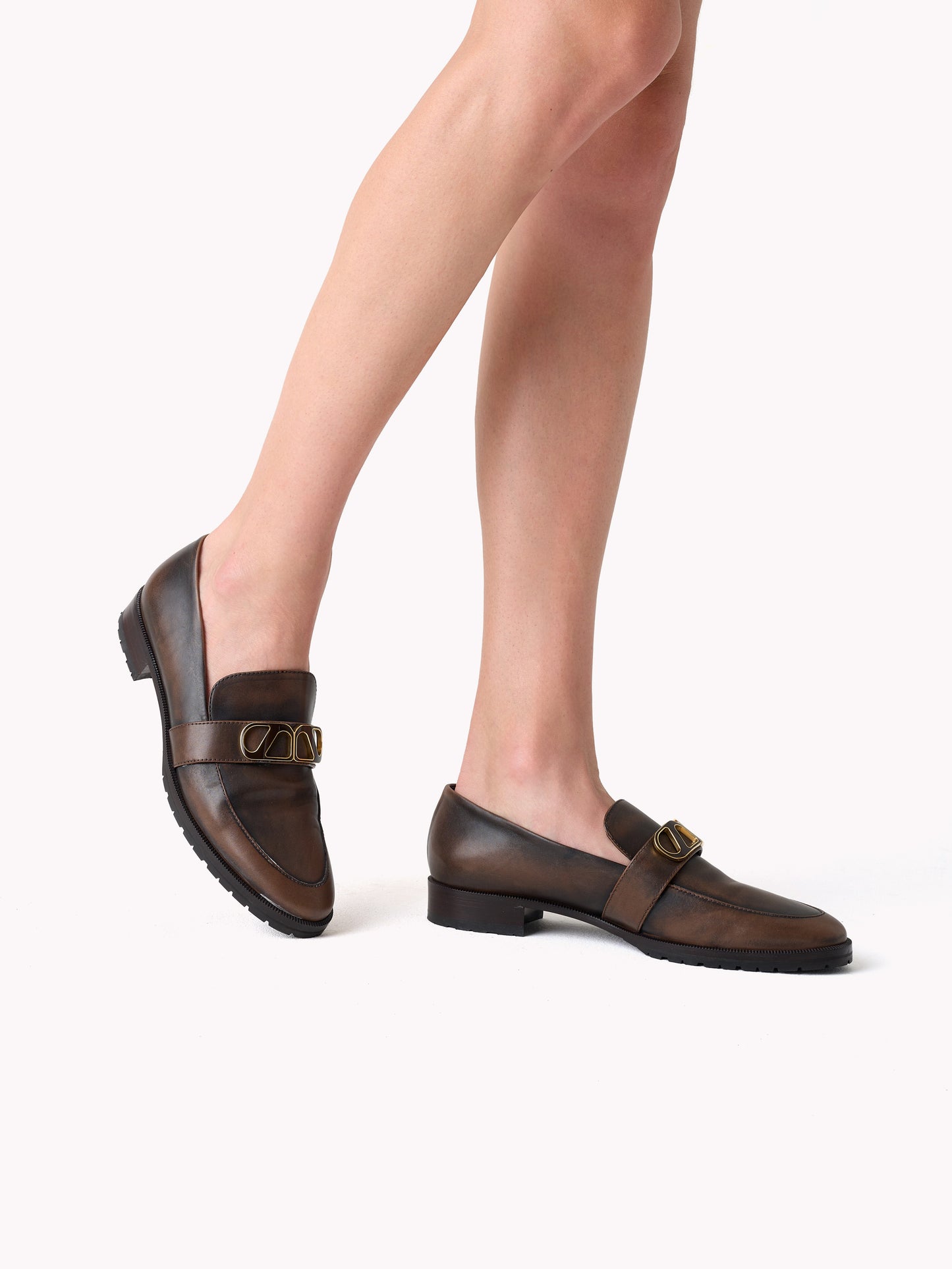 brown chocolate brushed leather loafers skorpios