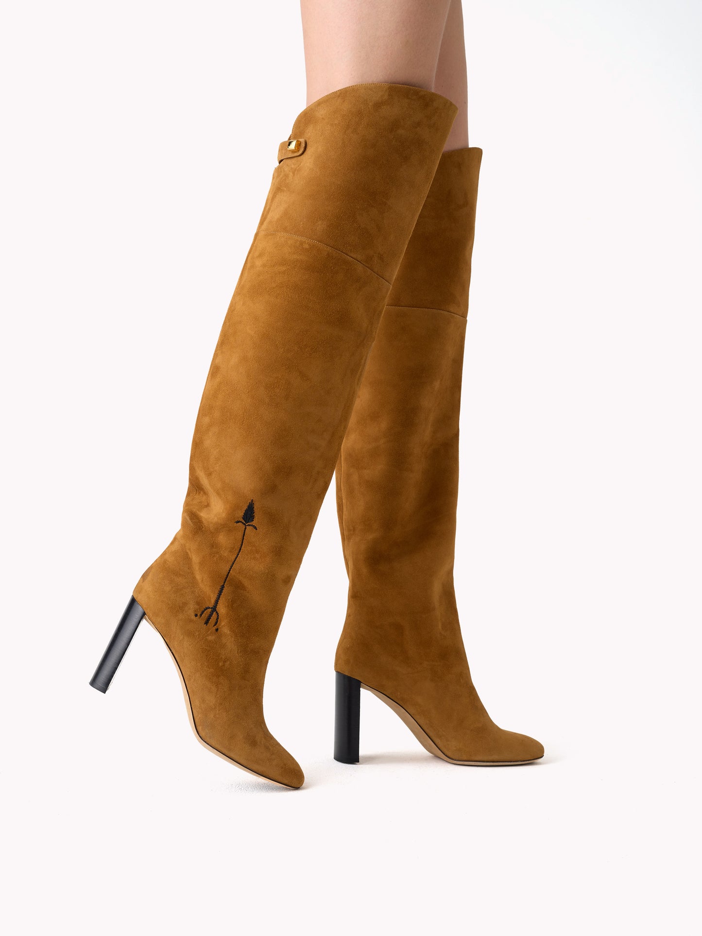 Marylin Malaga over-the-knee brown suede boots - Maison Skorpios by Adriana Abascal