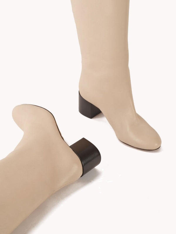 erplain_file_id:763662 - Adry Up mid-heel nappa cream leather boots