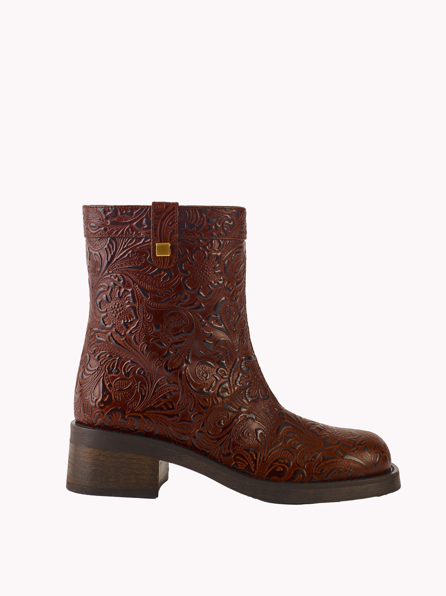 Harley Borgia leather brown biker boot - Maison Skorpios by Adriana Abascal