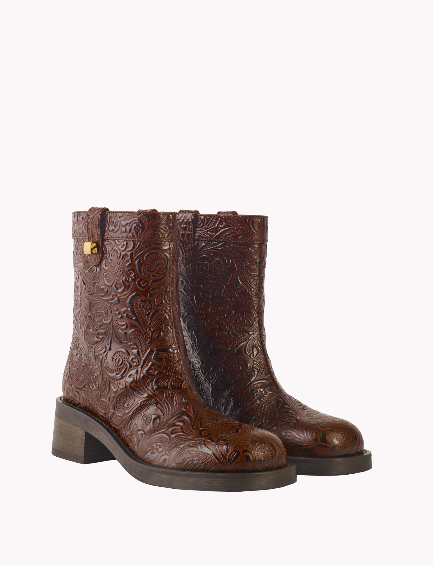 Harley Borgia leather brown biker boot - Maison Skorpios by Adriana Abascal