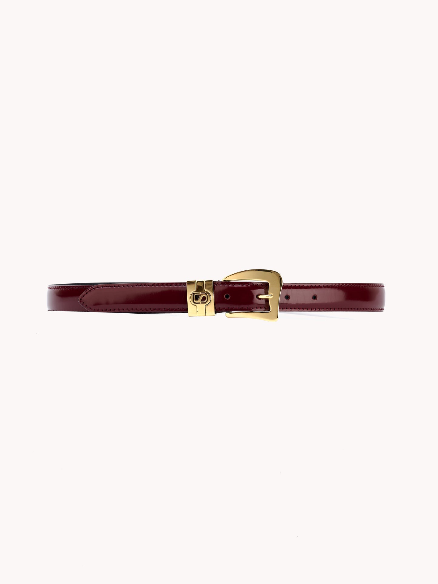 Ceinture Casual en cuir de veau glacé bordeaux - Maison Skorpios par Adriana Abascal