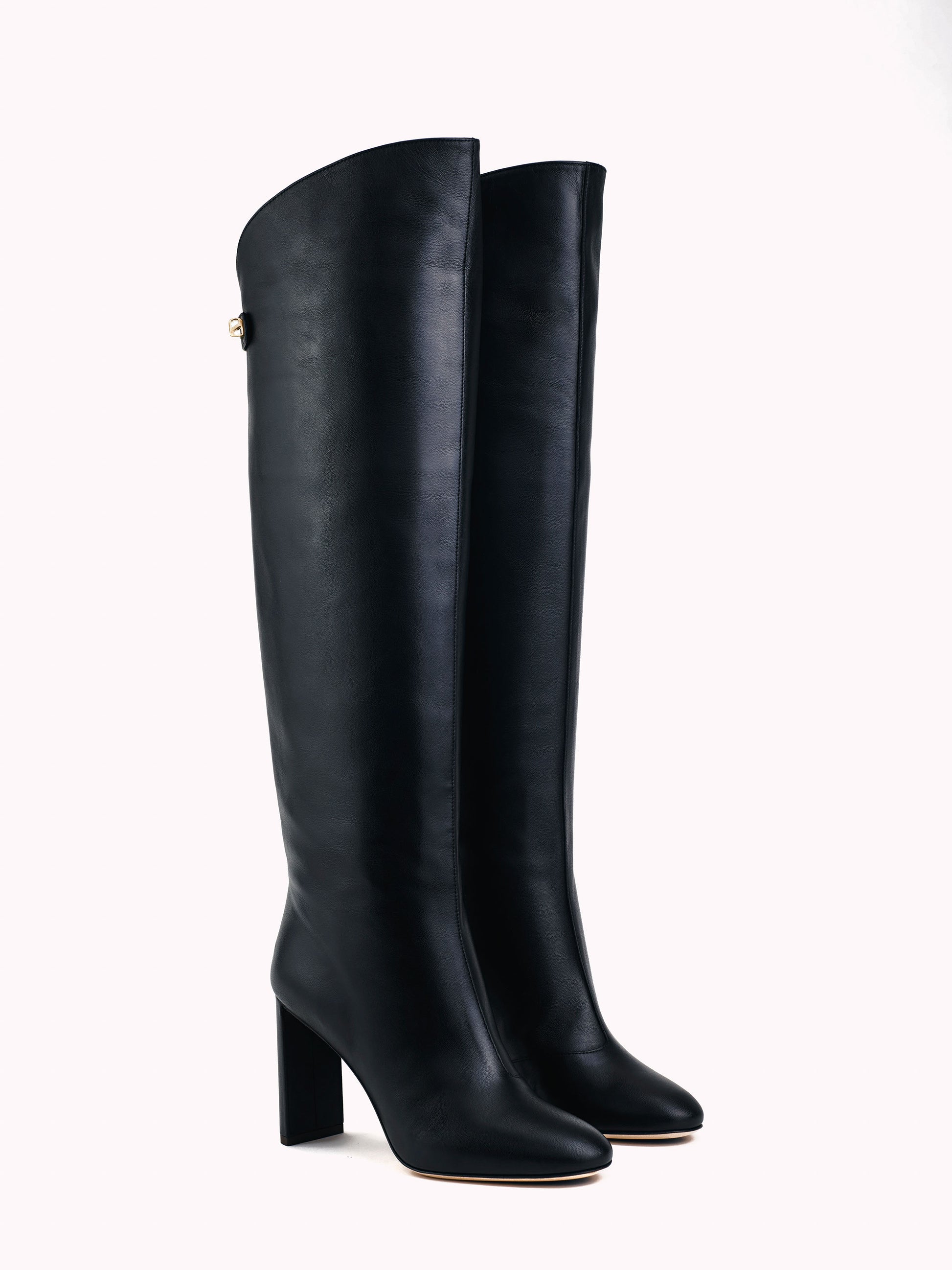 Carolina high-heel couture nappa black leather boots - Maison Skorpios by Adriana Abascal