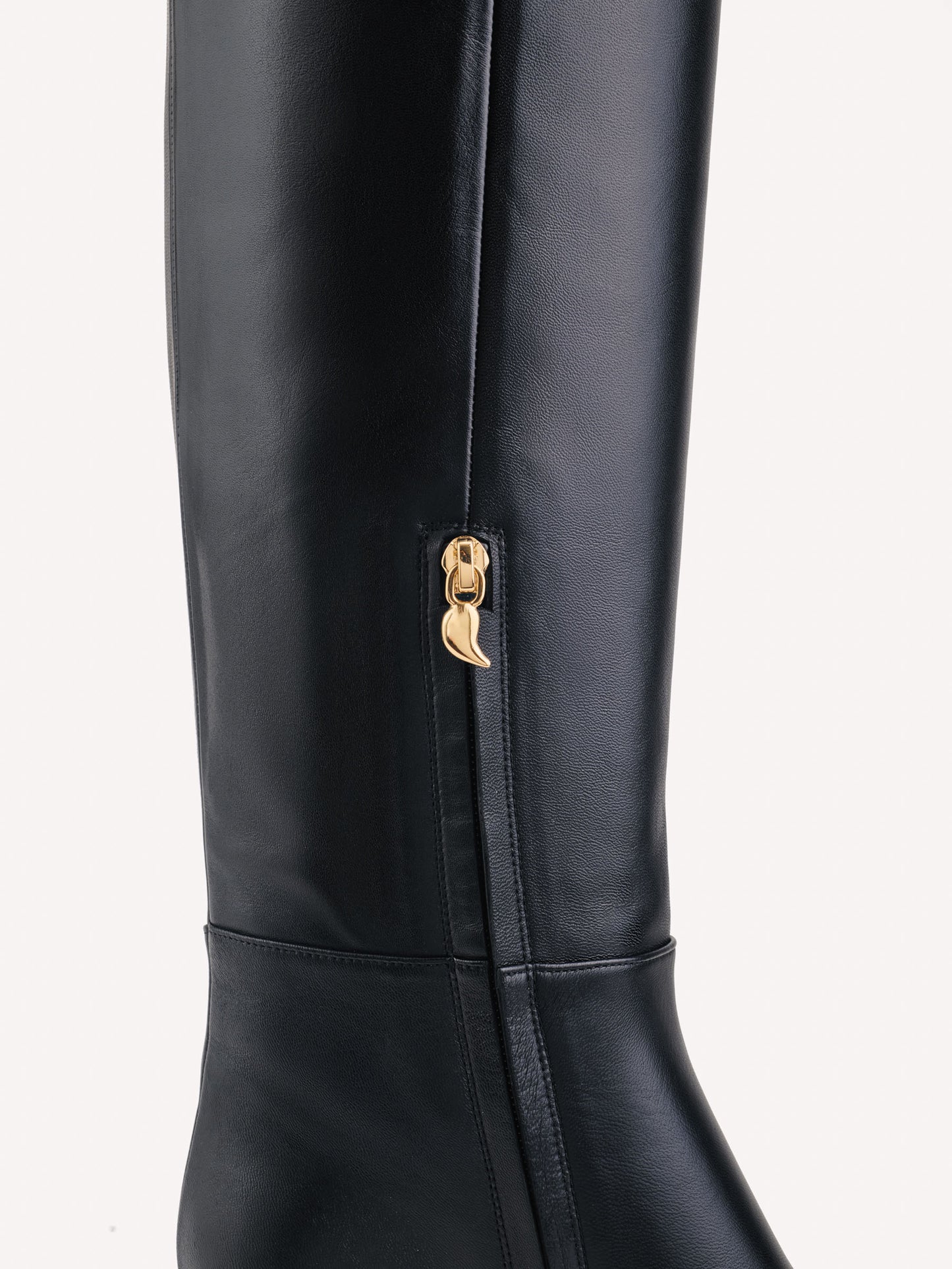 Adry Up mid-heel couture nappa black leather boots - Maison Skorpios by Adriana Abascal