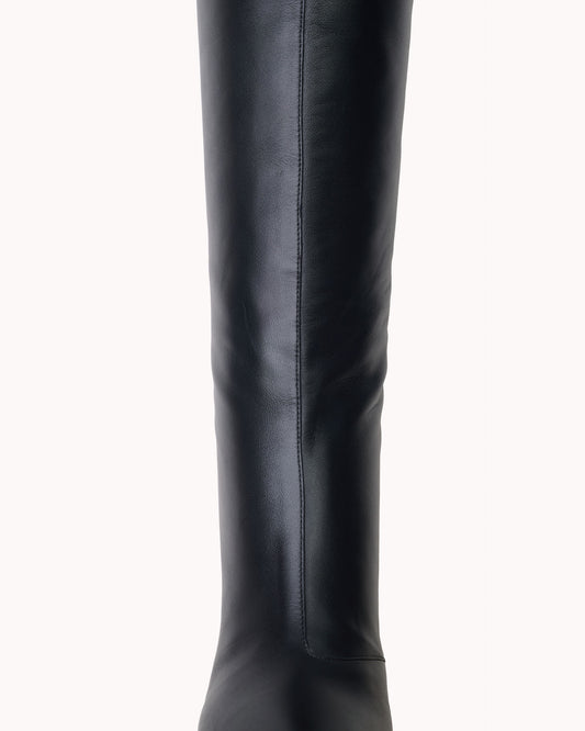 Carolina high-heel couture nappa black leather boots - Maison Skorpios by Adriana Abascal