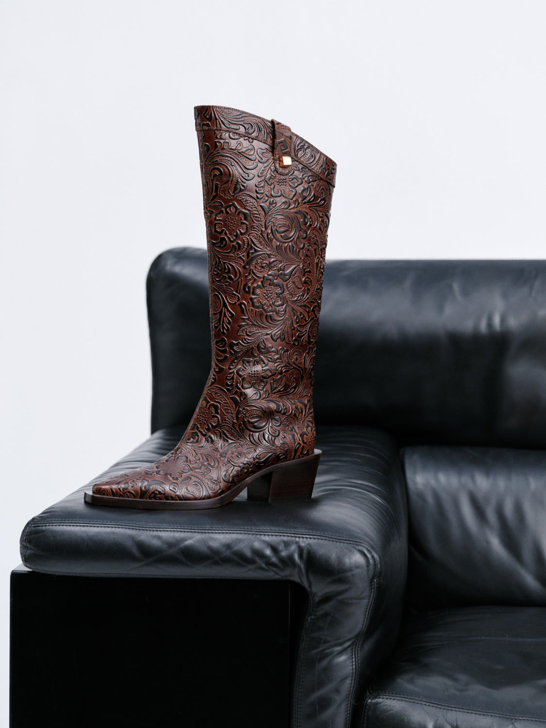 Sienna Borgia brown leather western boots