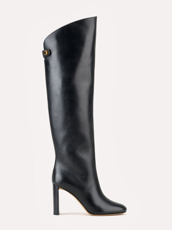 Adriana high-heel piper black leather boots - Maison Skorpios by Adriana Abascal