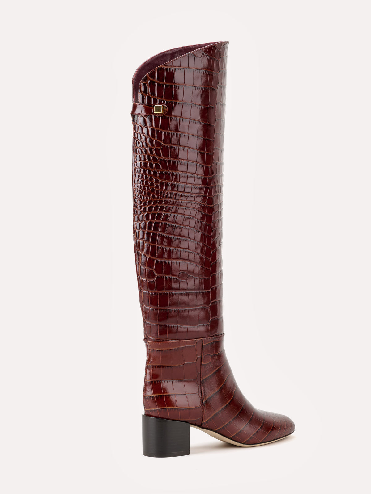 Pre-order – Adry Up mid-heel burgundy croc-effect leather boots