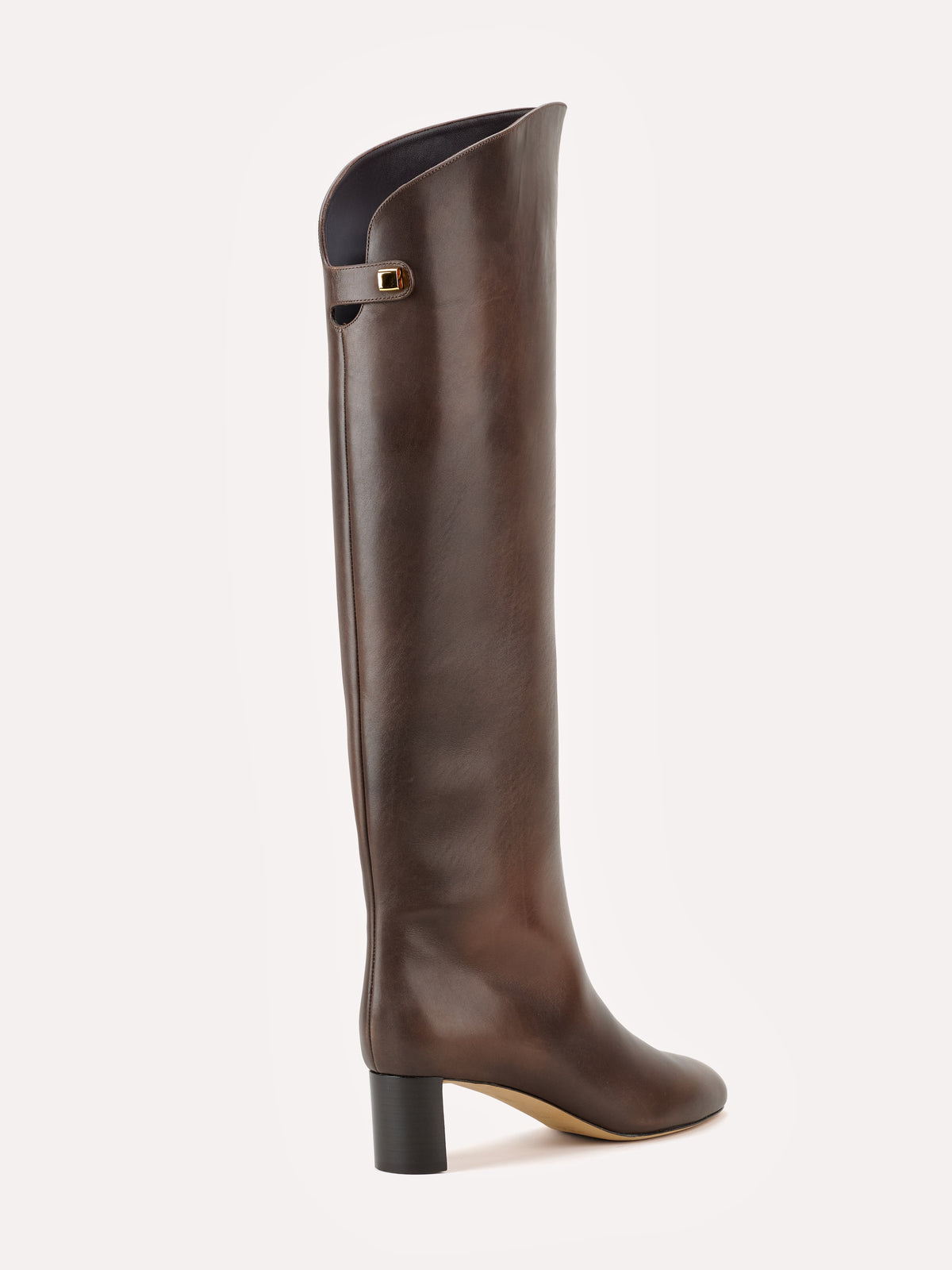 Stivali Adry con tacco medio in pelle piper marrone cioccolato 