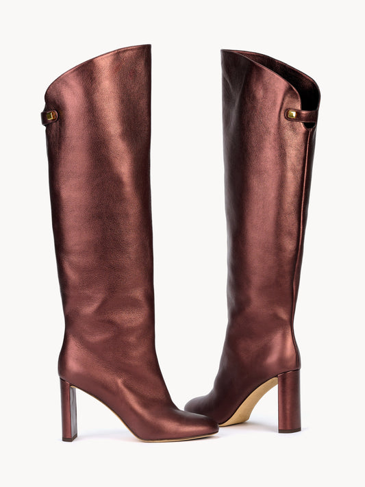 Designer metallic brown leather boots Emanuele filiberto by adriana abascal
