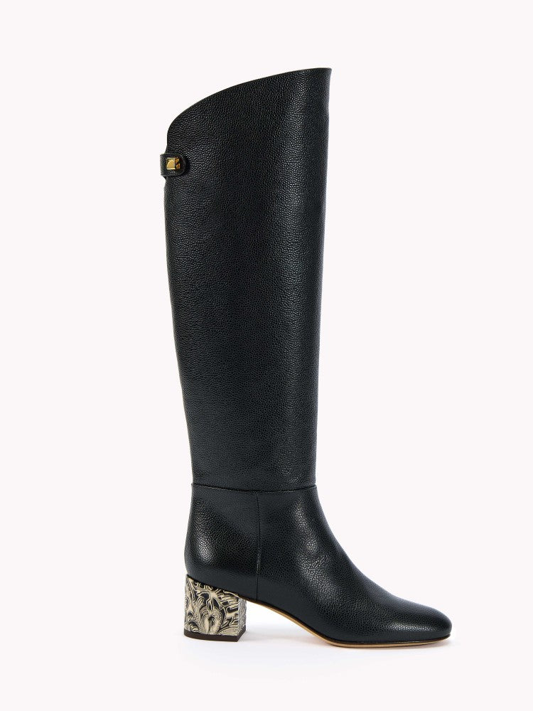erplain_file_id:763612 - Adry Borgia Boots in Black Caviar Matte Grained Leather