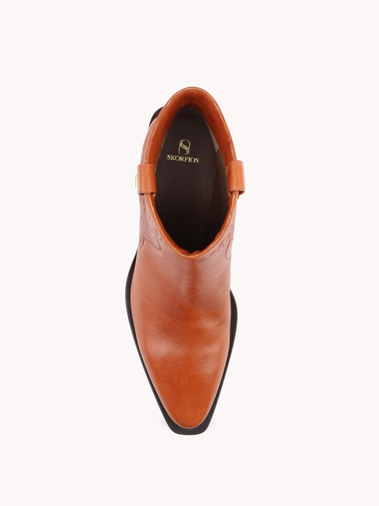 trendy santiag brown leather boots maison skorpios by adriana abascal Filiberto de Saboya