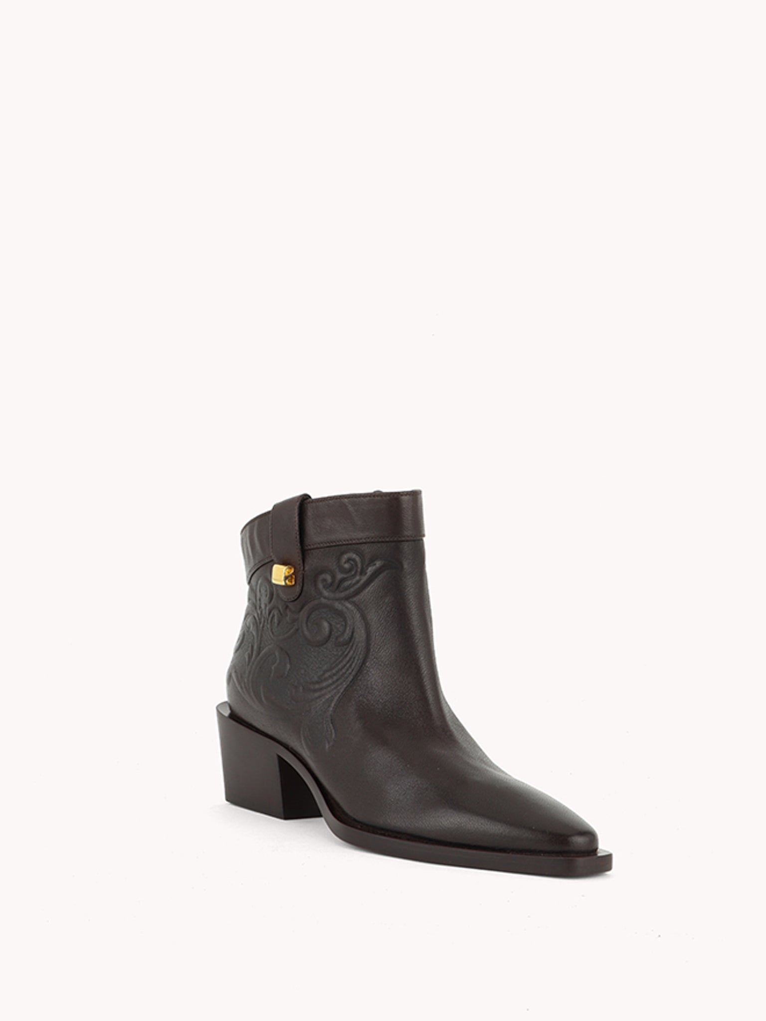 Designer west boots in brown leather maison skorpios by adriana abascal Filiberto de Saboya