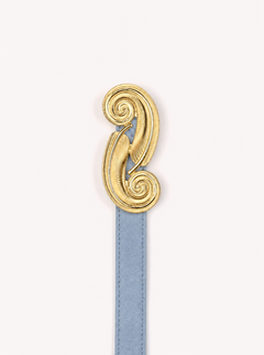 Ceinture Plume en suède bleu - Maison Skorpios par Adriana Abascal