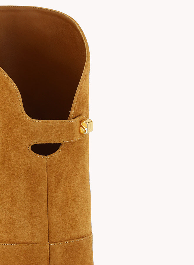 Cuissardes Stefania Malaga en suède marron - Maison Skorpios par Adriana Abascal