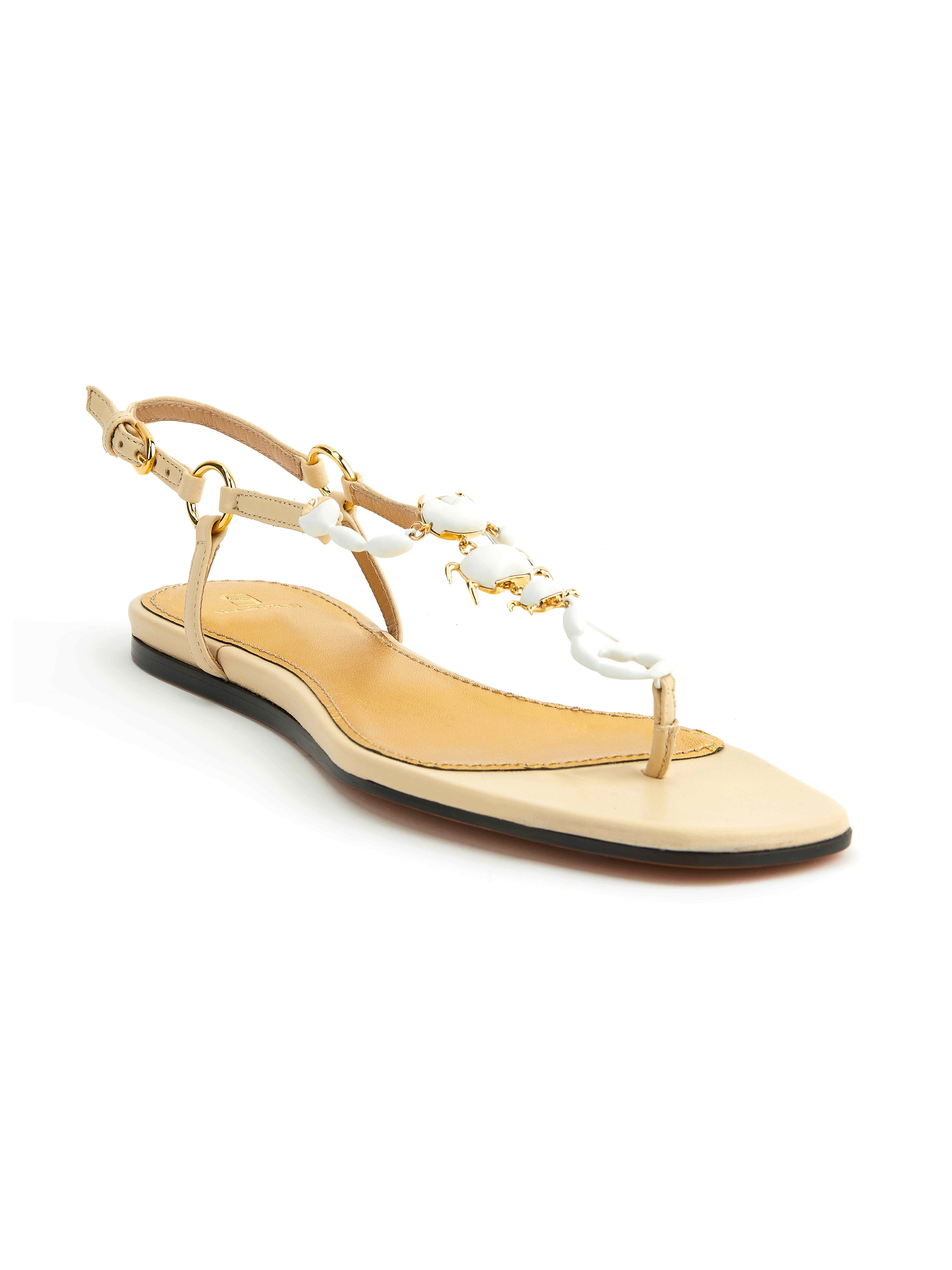 luxury nappa beige sandals with scorpio details maison skorpios by adriana abascal emanuele filiberto di Savoia 