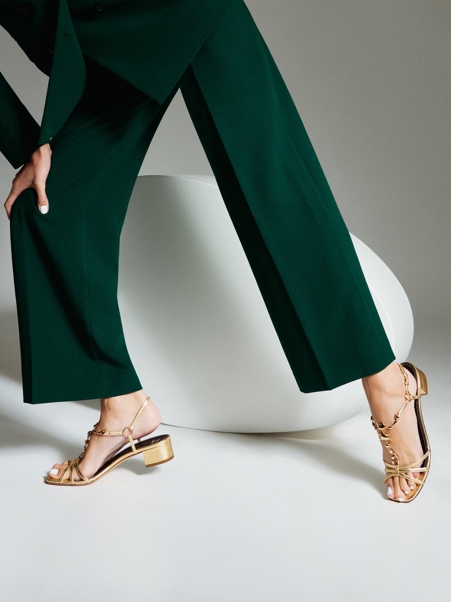 luxury gold metallic bloc heel sandals with scorpio design maison skorpios by adriana abascal Emanuele filiberto
