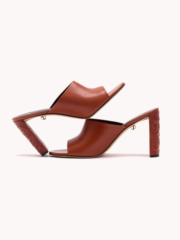 erplain_file_id:764131 - Annabelle Maca high-heel Nappa cognac leather mules