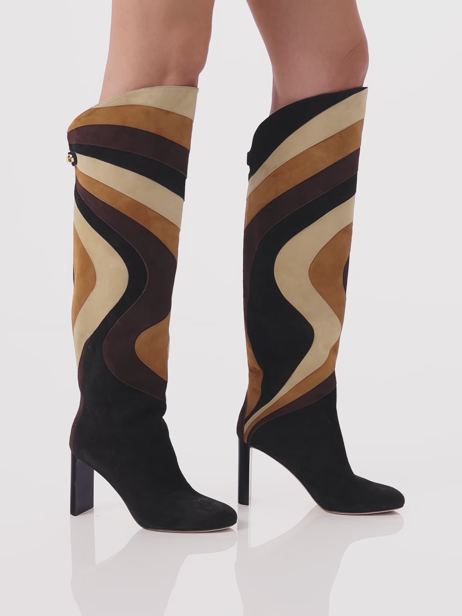High heel patchwork boots by adriana abascal Emanuele di Savoia 