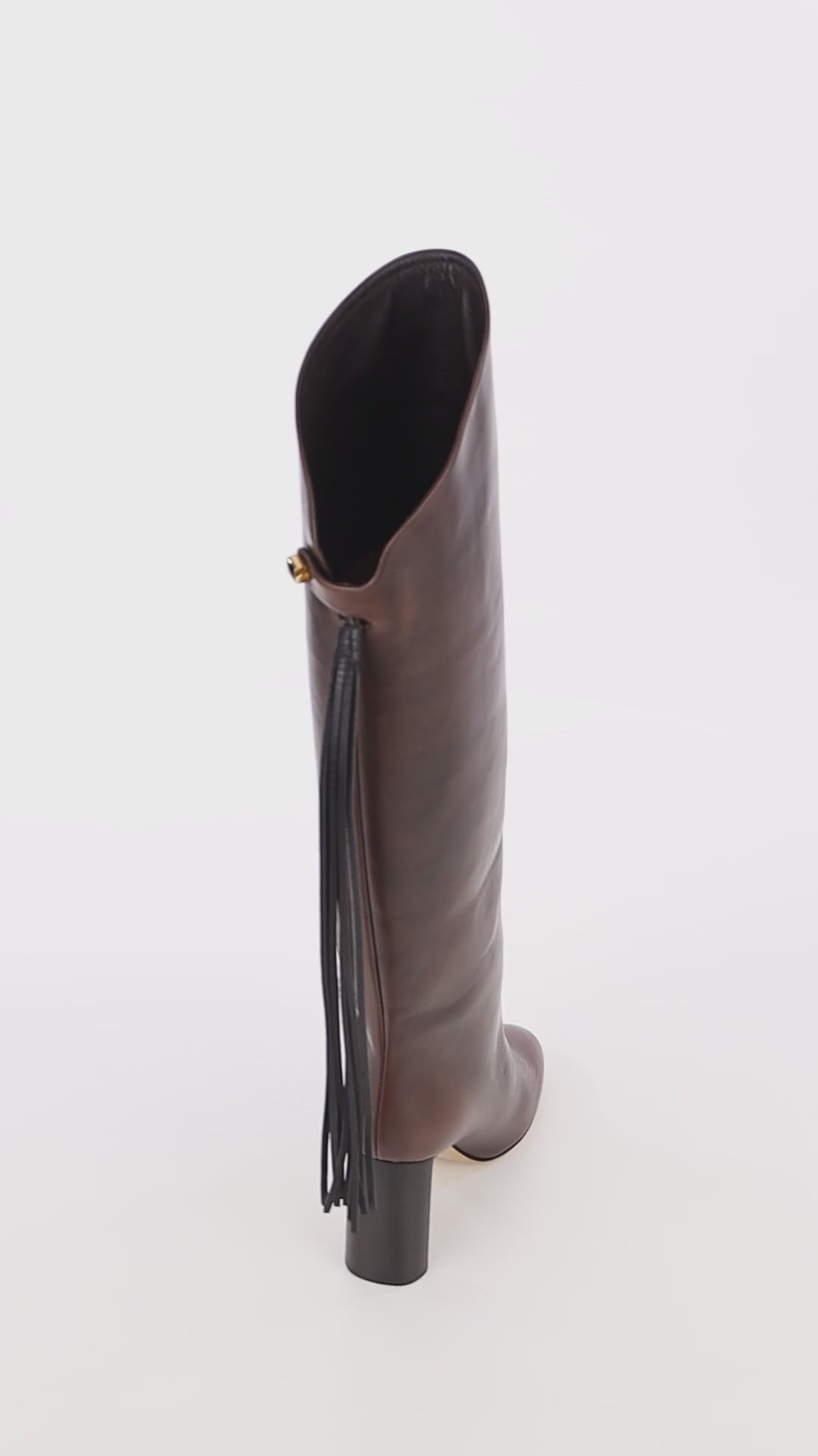 luxury equestrian chocolate leather high boots made in Italy skorpios
