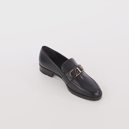 black leather timeless loafers skorpios