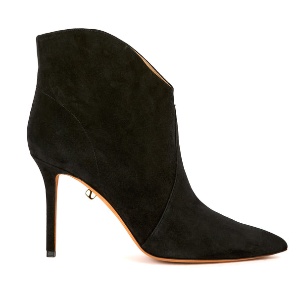 Bottines Astrid à talons hauts en daim noir