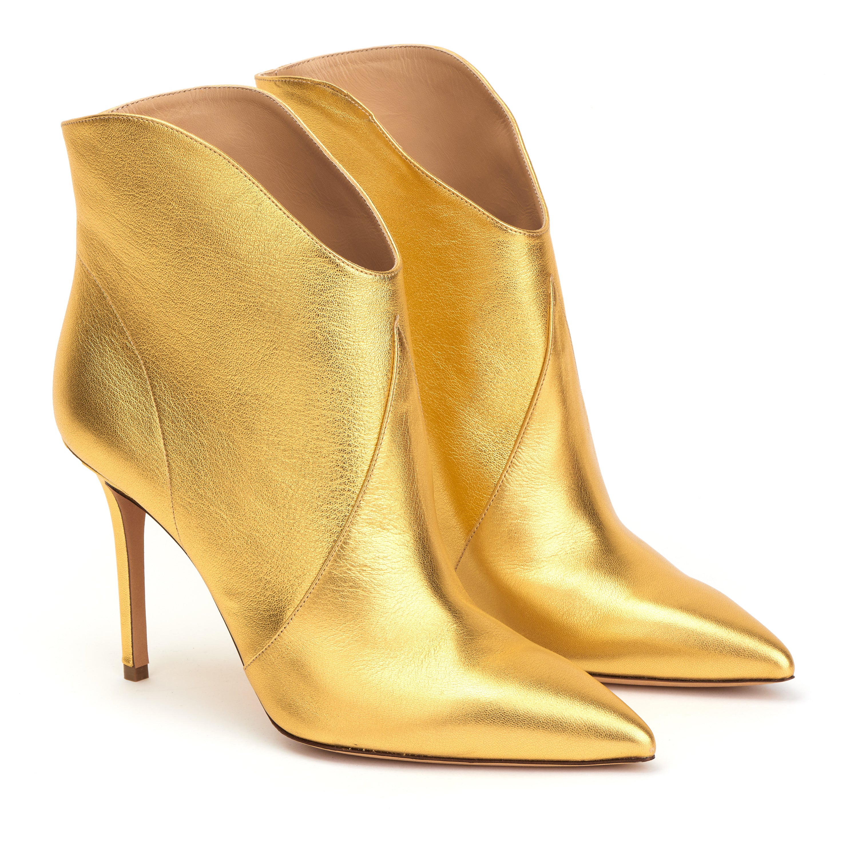 Astrid High-heel Nappa Gold Leather Low-Cut Boots
