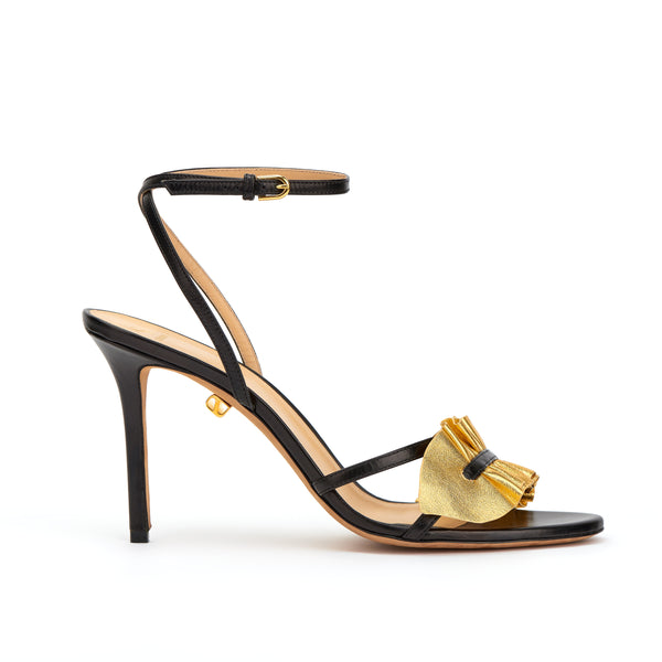 Almudena High-heel Metallic Gold Nappa Leather Sandals