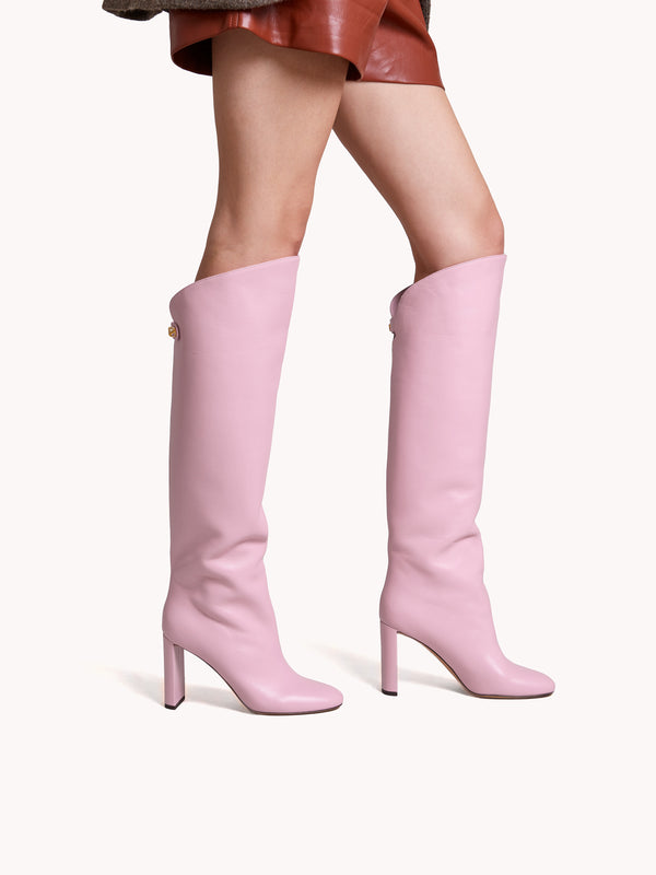 Adriana High-heel Nappa Lavender Leather Boots