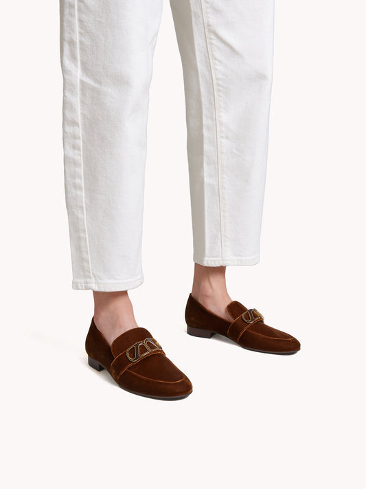 Blair velvet brown loafers - Maison Skorpios by Adriana Abascal