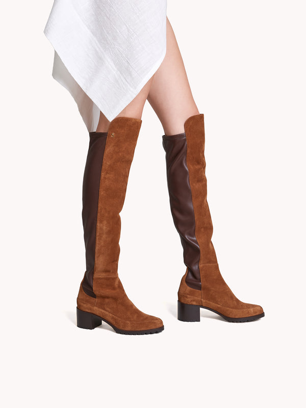 Emily Over The Knee Espresso Casual Suede Boots
