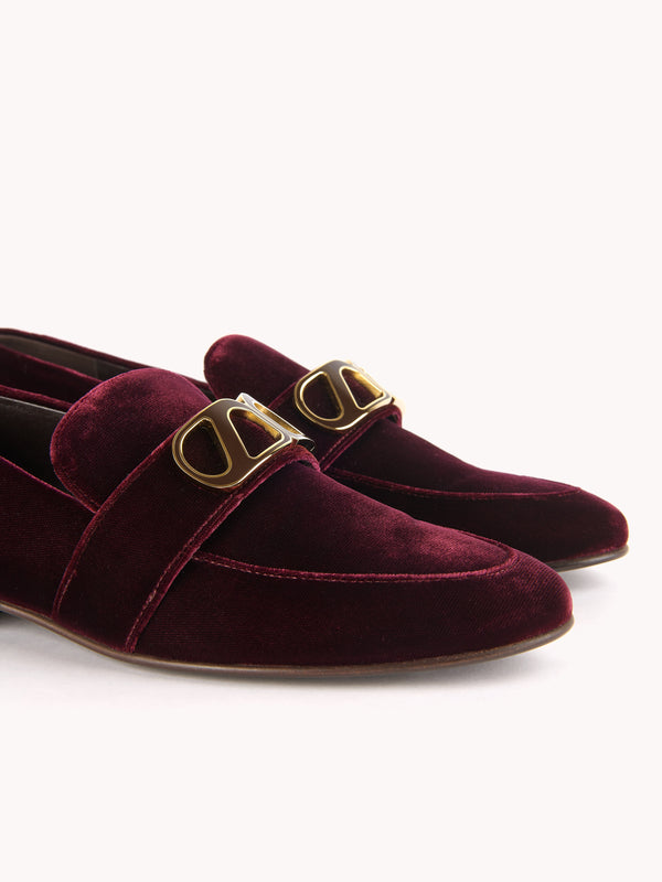 Blair Aubergine Velvet Loafers