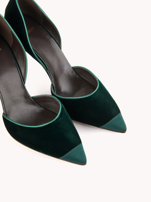 Nieves + High-heel Forest Green Velvet Stilettos