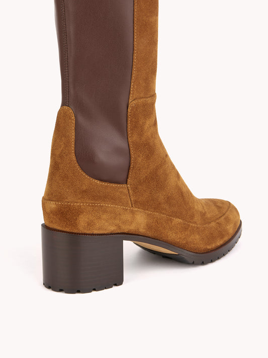 Emily Over The Knee Espresso Casual Suede Boots